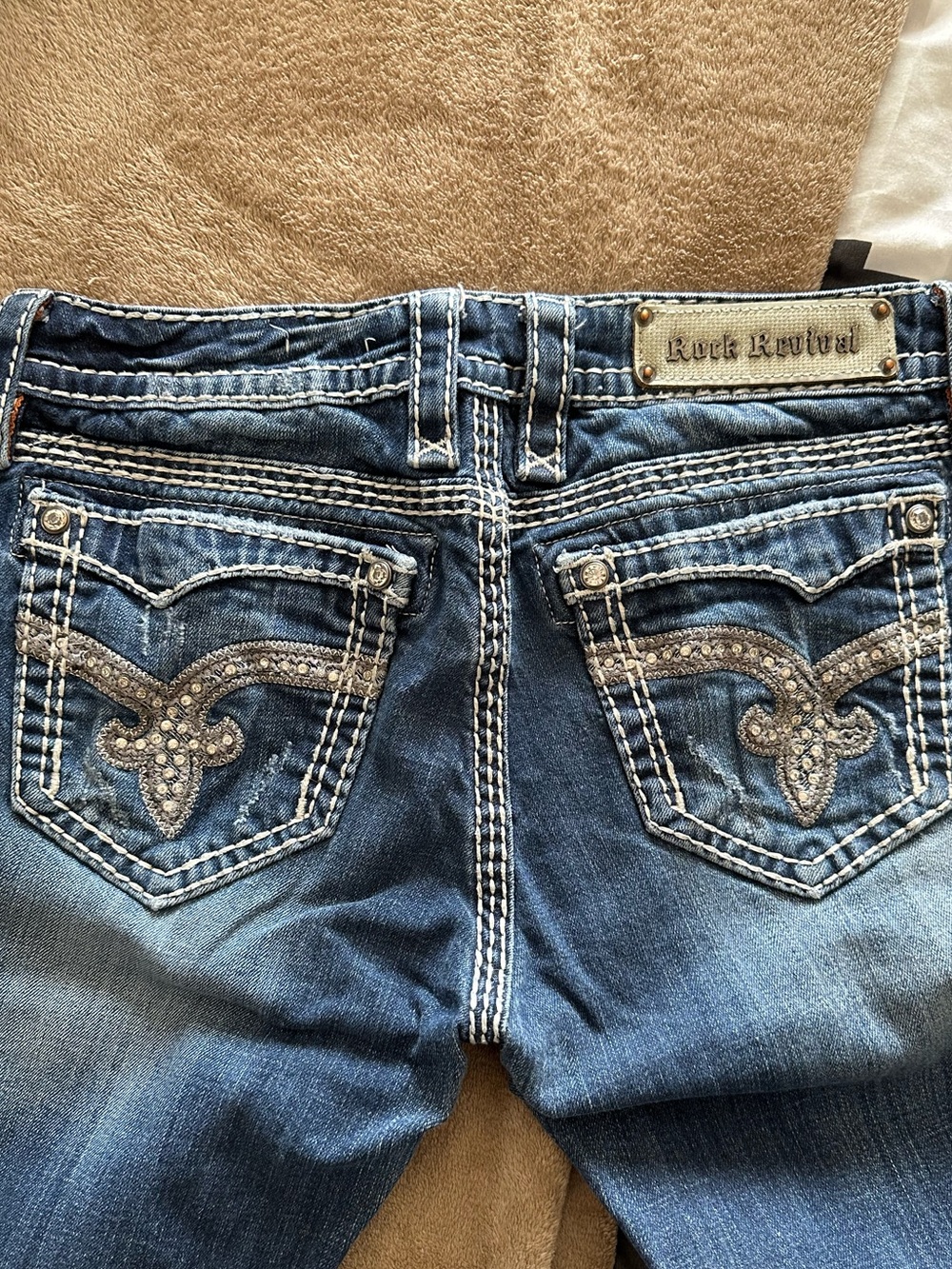 Rock Revival Women's Vivian Boot Cut Jeans with Embellished Back Pockets
